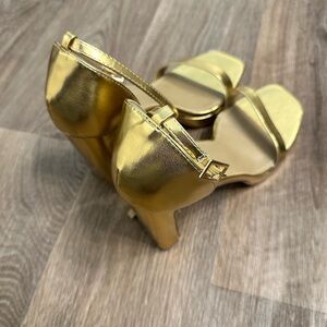Fashion Nova Gold Platform Heels